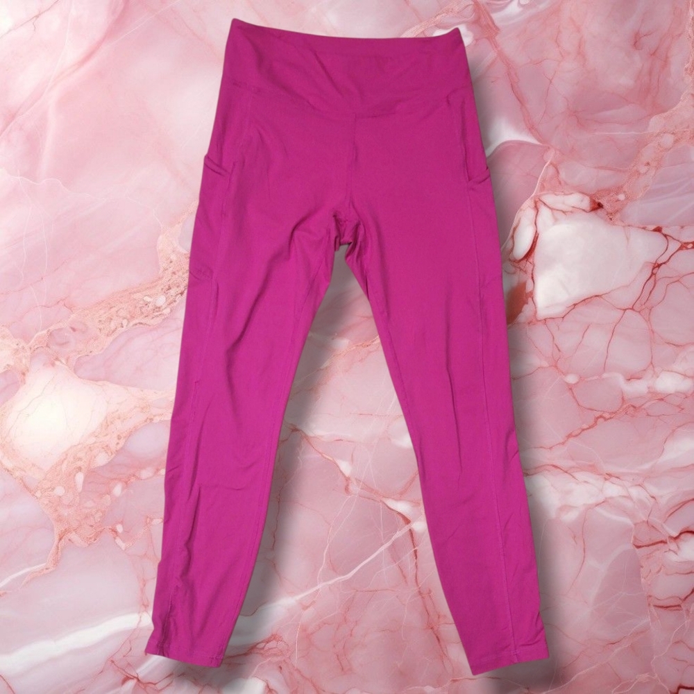 Rae Mode Womens Medium Pink Cropped Athletic Leggings